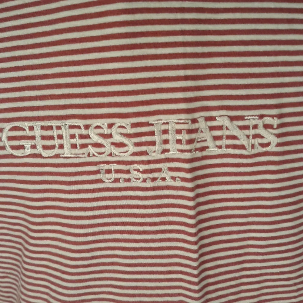GUESS Vintage Rare Red Striped Shirt Asap Rocky Mens Medium Short Sleeve T Shirt - Picture 8 of 8